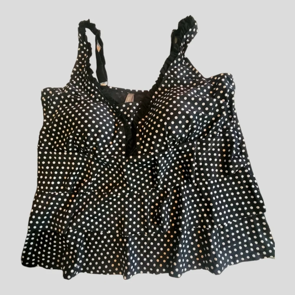 PENNINGTONS - Plus Size Layered Ruffle Tankini - Picture 1 of 11